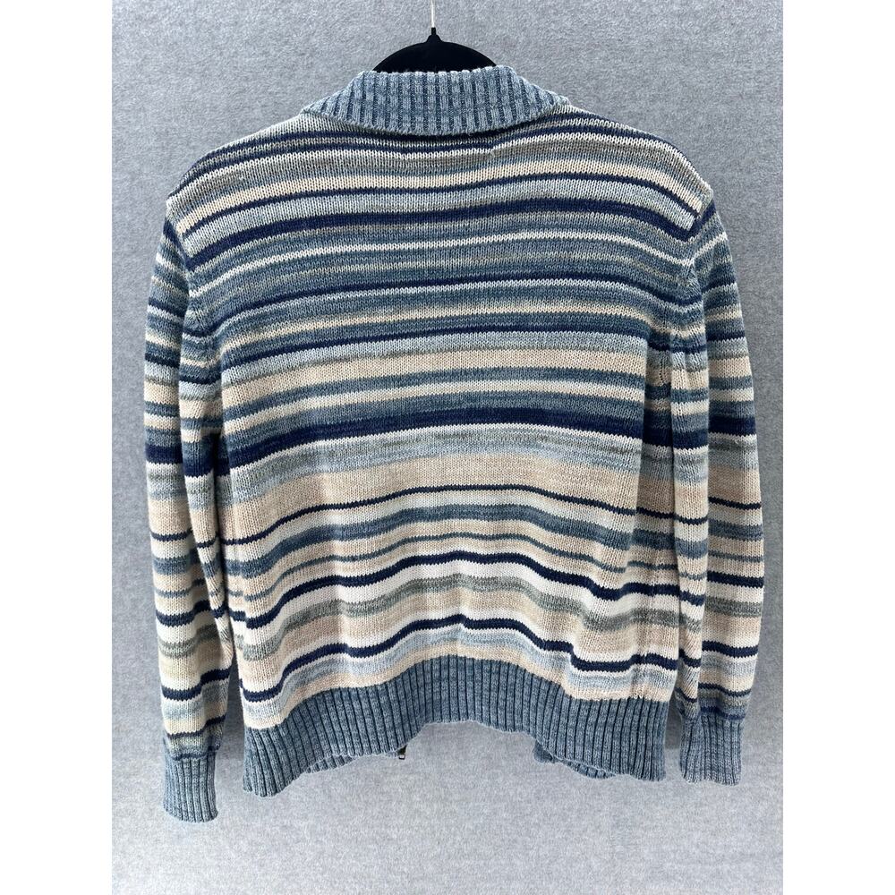 VTG Tiara International Womens sz M (see disc.) Y2K Cotton Striped Knit Sweater - Picture 4 of 8